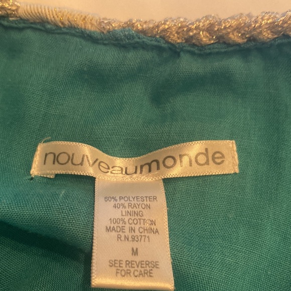 nouveaumonde womens Aqua Dress (M) with Silver Rock with sparkle threads - Picture 7 of 8